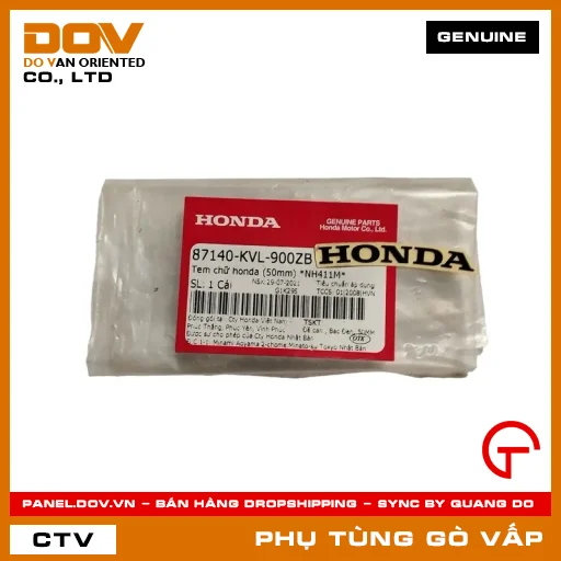 TEM CHỮ HONDA (50MM) *NH411M* MÃ PHỤ TÙNG 87140KVL900ZB — 87140KVL900ZB