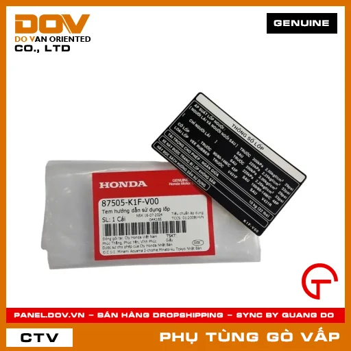 TEM HƯỚNG DẪN SỬ DỤNG VỎ MÃ PHỤ TÙNG 87505K1FV00 — 87505K1FV00