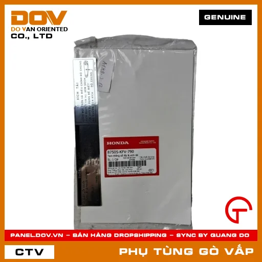TEM THÔNG SỐ VỎ & XÍCH TẢI MÃ PHỤ TÙNG 87505KFV790 — 87505KFV790