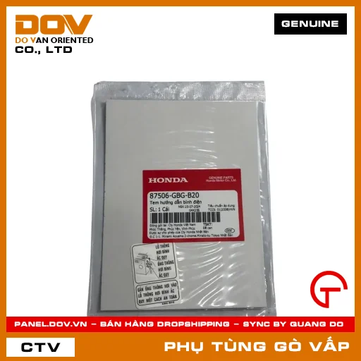 TEM HƯỚNG DẪN BÌNH ĐIỆN MÃ PHỤ TÙNG 87506GBGB20 — 87506GBGB20