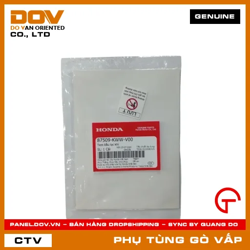TEM BẦU LỌC GIÓ MÃ PHỤ TÙNG 87509KWWV00 — 87509KWWV00