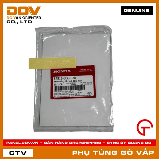 TEM HƯỚNG DẪN KHỞI ĐỘNG (ĐỀ) MÁY MÃ PHỤ TÙNG 87513GBGB20 — 87513GBGB20
