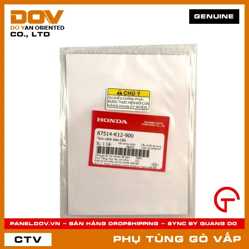 TEM CẢNH BÁO CBS MÃ PHỤ TÙNG 87514K12900 — 87514K12900