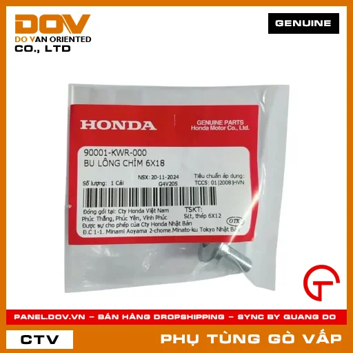 BU LÔNG CHÌM 6X18 MÃ PHỤ TÙNG 90001KWR000 — 90001KWR000