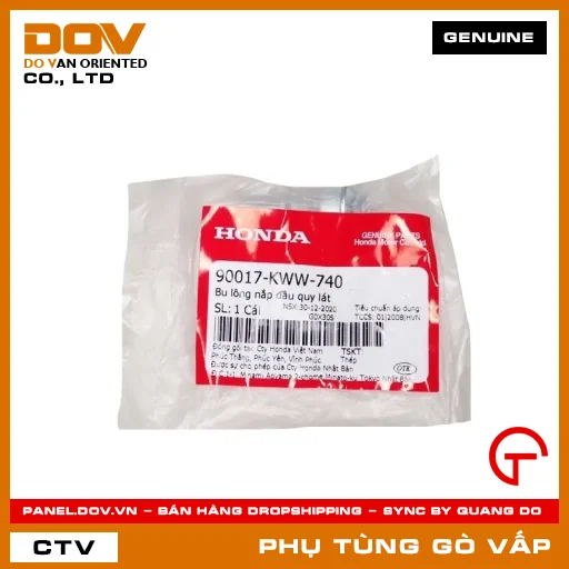 BU LÔNG NẮP ĐẦU QUY LÁT MÃ PHỤ TÙNG 90017KWW740 — 90017KWW740