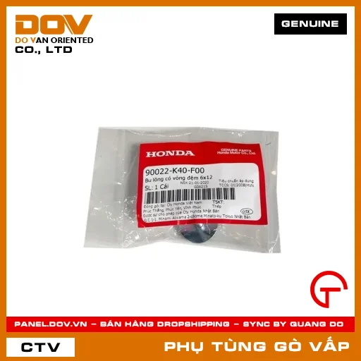 BU LÔNG CÓ VÒNG ĐỆM 6X12 MÃ PHỤ TÙNG 90022K40F00 — 90022K40F00