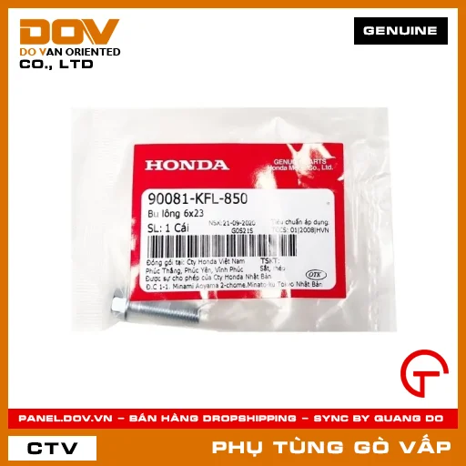 BU LÔNG 6X23 MÃ PHỤ TÙNG 90081KFL850 — 90081KFL850