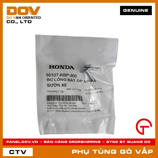 BU LÔNG BẮT ỐP NHỰA SƯỜN XE MÃ PHỤ TÙNG 90107KBP900 — 90107KBP900
