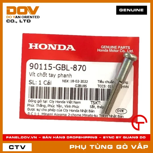VÍT CHỐT TAY PHANH MÃ PHỤ TÙNG 90115GBL870 — 90115GBL870