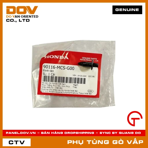 ĐINH TÁN MÃ PHỤ TÙNG 90116MCSG00 — 90116MCSG00