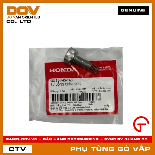 BU LÔNG CHÌM 8X25 MÃ PHỤ TÙNG 90131K45TA0 — 90131K45TA0