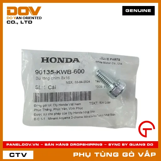 BU LÔNG CHÌM 8X16 MÃ PHỤ TÙNG 90135KWB600 — 90135KWB600