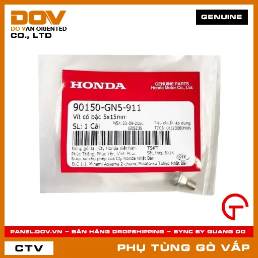 VÍT CÓ BẬC 5X15MM MÃ PHỤ TÙNG 90150GN5911 — 90150GN5911