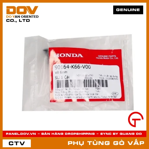 VÍT 6MM MÃ PHỤ TÙNG 90164K66V00 — 90164K66V00