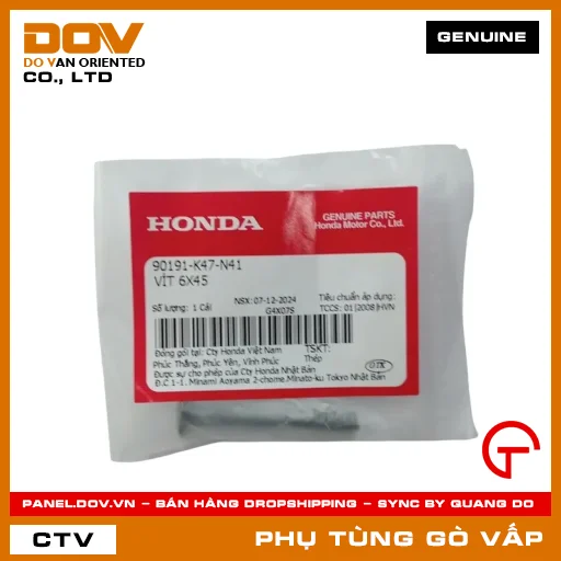 VÍT 6X45 MÃ PHỤ TÙNG 90191K47N41 — 90191K47N41