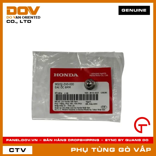 ĐAI ỐC 6MM MÃ PHỤ TÙNG 90202ZV0000 — 90202ZV0000