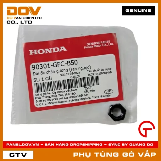 ĐAI ỐC CHÂN KIẾNG (REN NGƯỢC) MÃ PHỤ TÙNG 90301GFCB50 — 90301GFCB50