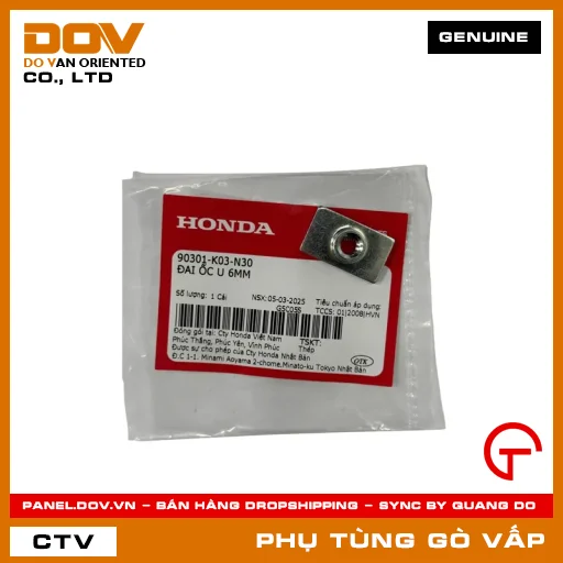 ĐAI ỐC U 6MM MÃ PHỤ TÙNG 90301K03N30 — 90301K03N30