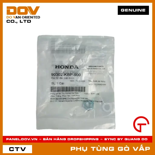 ĐAI ỐC ĐẶC BIỆT 6MM MÃ PHỤ TÙNG 90302KBP900 — 90302KBP900