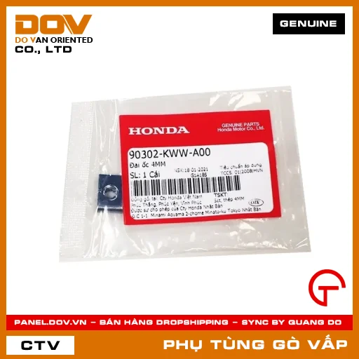 ĐAI ỐC 4MM MÃ PHỤ TÙNG 90302KWWA00 — 90302KWWA00