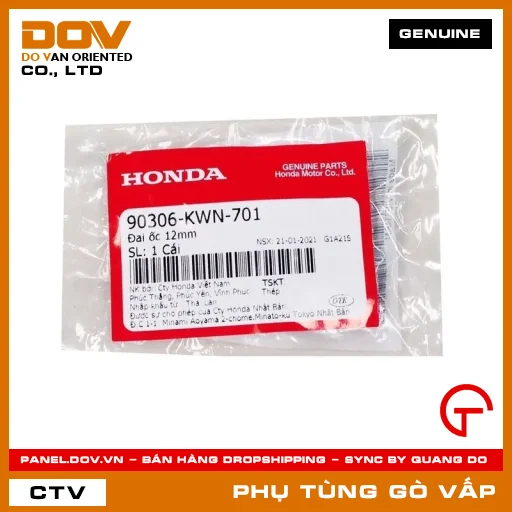 ĐAI ỐC 12MM MÃ PHỤ TÙNG 90306KWN701 — 90306KWN701