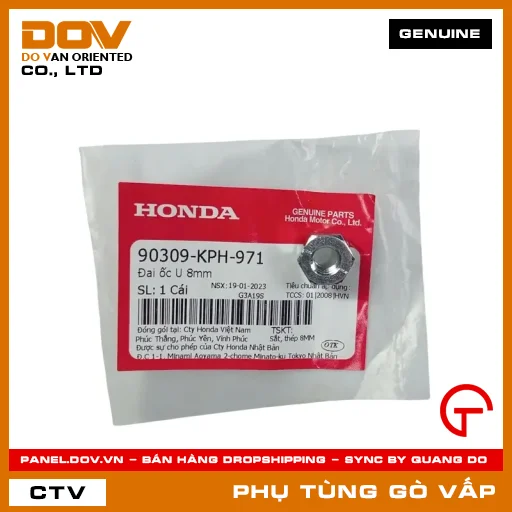 ĐAI ỐC U 8MM MÃ PHỤ TÙNG 90309KPH971 — 90309KPH971