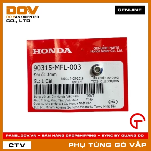 ĐAI ỐC 3MM MÃ PHỤ TÙNG 90315MFL003 — 90315MFL003