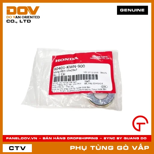 VÒNG ĐỆM 15X29X7 MÃ PHỤ TÙNG 90401KWN900 — 90401KWN900