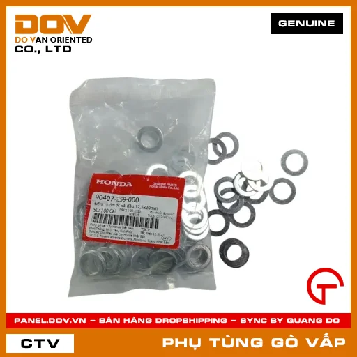 ĐỆM NHÔM ỐC XẢ DẦU 12,5X20MM MÃ PHỤ TÙNG 90407259000 — 90407259000