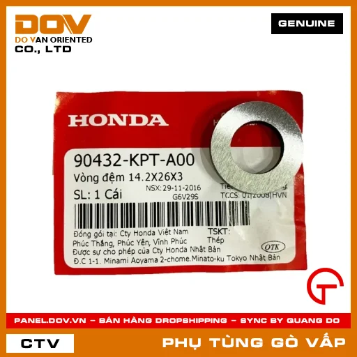 VÒNG ĐỆM 14.2X26X3 MÃ PHỤ TÙNG 90432KPTA00 — 90432KPTA00