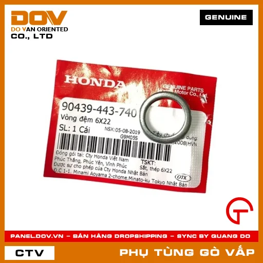 VÒNG ĐỆM 6X22 MÃ PHỤ TÙNG 90439443740 — 90439443740