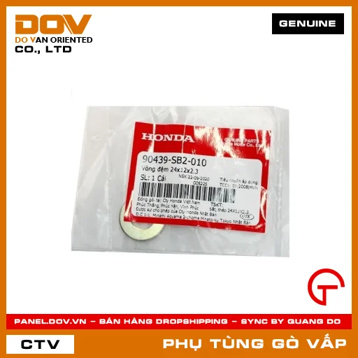 VÒNG ĐỆM 24X12X2.3 MÃ PHỤ TÙNG 90439SB2010 — 90439SB2010