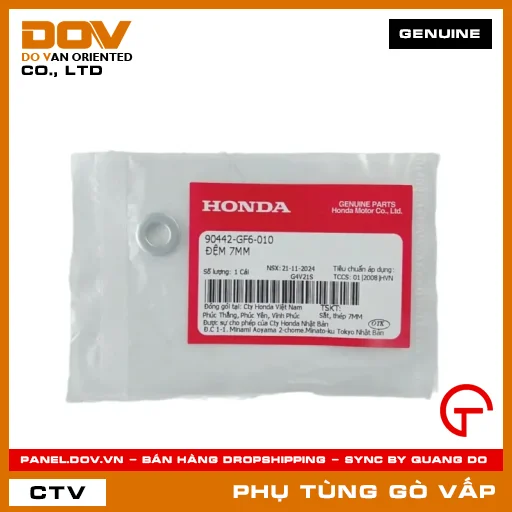 ÐỆM 7MM MÃ PHỤ TÙNG 90442GF6010 — 90442GF6010
