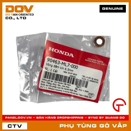 VÒNG ĐỆM KÍN 6.5MM MÃ PHỤ TÙNG 90463ML7000 — 90463ML7000