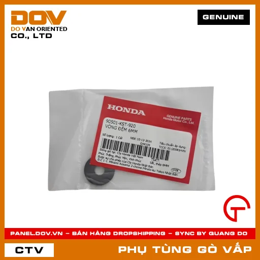 VÒNG ĐỆM 6MM MÃ PHỤ TÙNG 90501KST920 — 90501KST920