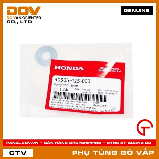 VÒNG ĐỆM 8MM MÃ PHỤ TÙNG 90505425000 — 90505425000
