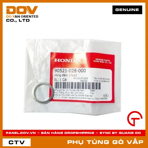 VÒNG ĐỆM 17X22 MÃ PHỤ TÙNG 90521028000 — 90521028000