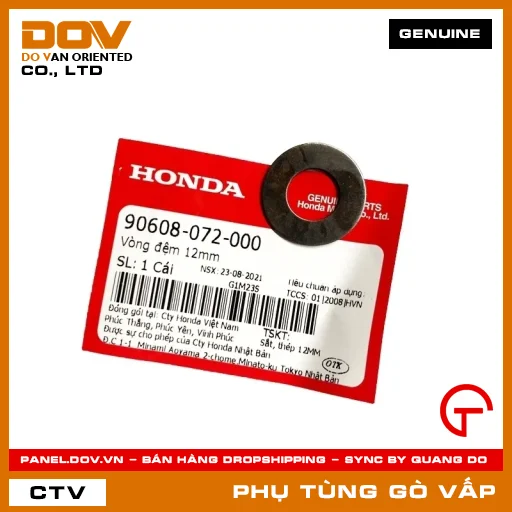 VÒNG ĐỆM 12MM MÃ PHỤ TÙNG 90608072000 — 90608072000