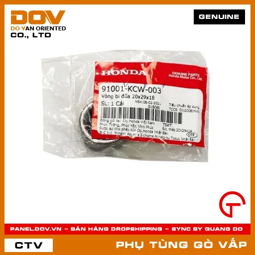 VÒNG BI ĐŨA 20X29X18 MÃ PHỤ TÙNG 91001KCW003 — 91001KCW003