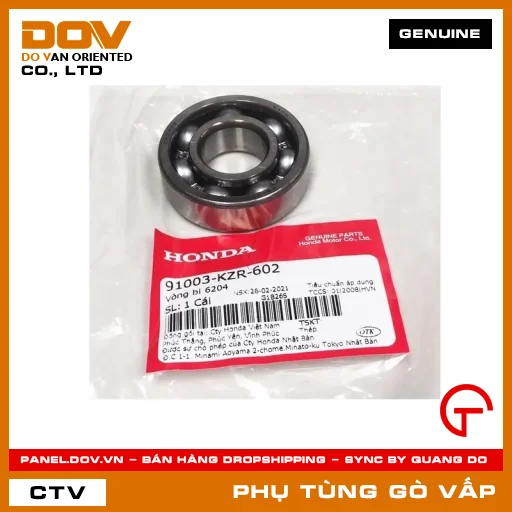 VÒNG BI 6204 MÃ PHỤ TÙNG 91003KZR602 — 91003KZR602