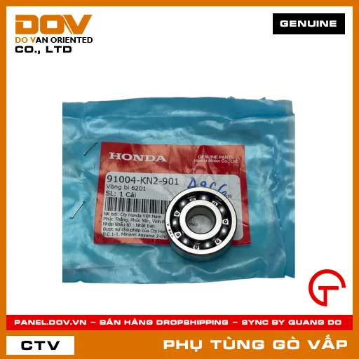 VÒNG BI 6201 (KHÔNG PHỚT CHẮN BỤI) MÃ PHỤ TÙNG 91004KN2901 — 91004KN2901