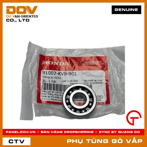 VÒNG BI 6201 MÃ PHỤ TÙNG 91007KVB901 — 91007KVB901