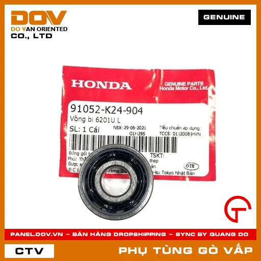 VÒNG BI 6201UL (1 MẶT CHẮN BỤI) MÃ PHỤ TÙNG 91052K24904 — 91052K24904