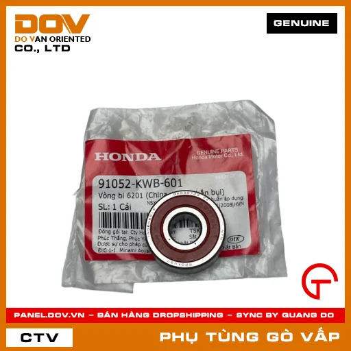 VÒNG BI 6201 (1 MẶT CHẮN BỤI) MÃ PHỤ TÙNG 91052KWB601 — 91052KWB601