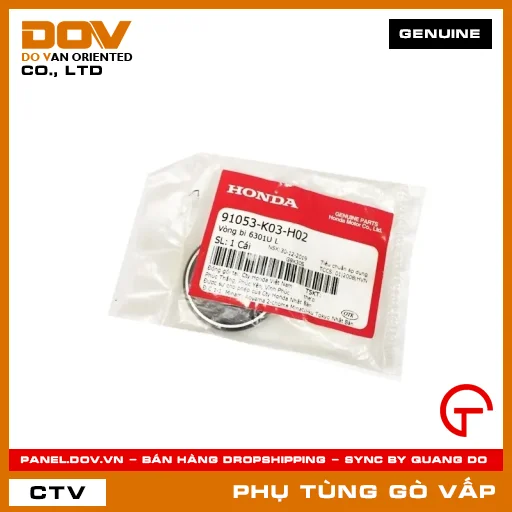 VÒNG BI 6301UL (1 MẶT CHẮN BỤI) MÃ PHỤ TÙNG 91053K03H02 — 91053K03H02