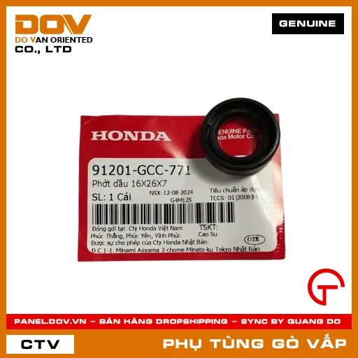 PHỚT DẦU 16X26X7 MÃ PHỤ TÙNG 91201GCC771 — 91201GCC771