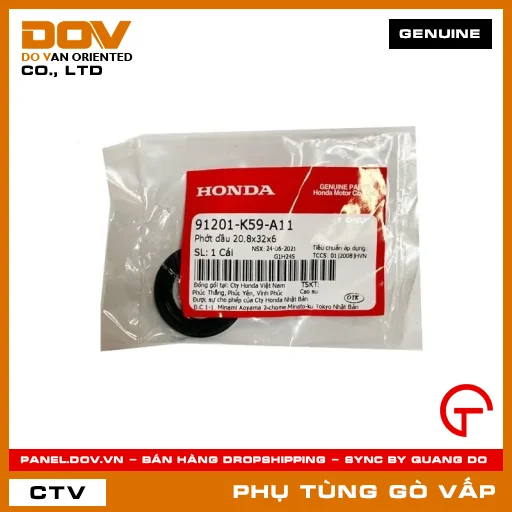 PHỚT DẦU 20.8X32X6 MÃ PHỤ TÙNG 91201K59A11 — 91201K59A11