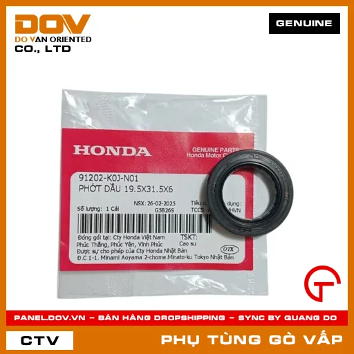 PHỚT DẦU 19.5X31.5X6 MÃ PHỤ TÙNG 91202K0JN01 — 91202K0JN01