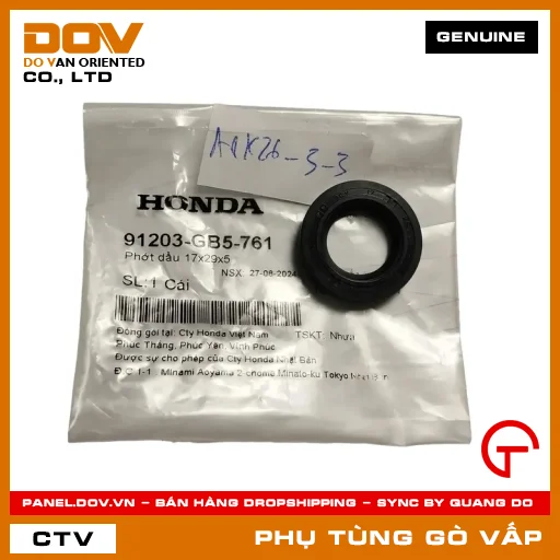 PHỚT DẦU 17X29X5 MÃ PHỤ TÙNG 91203GB5761 — 91203GB5761