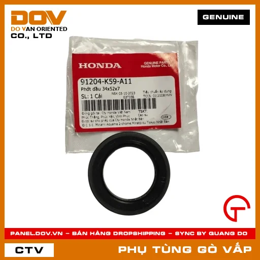 PHỚT DẦU 34X52X7 MÃ PHỤ TÙNG 91204K59A11 — 91204K59A11